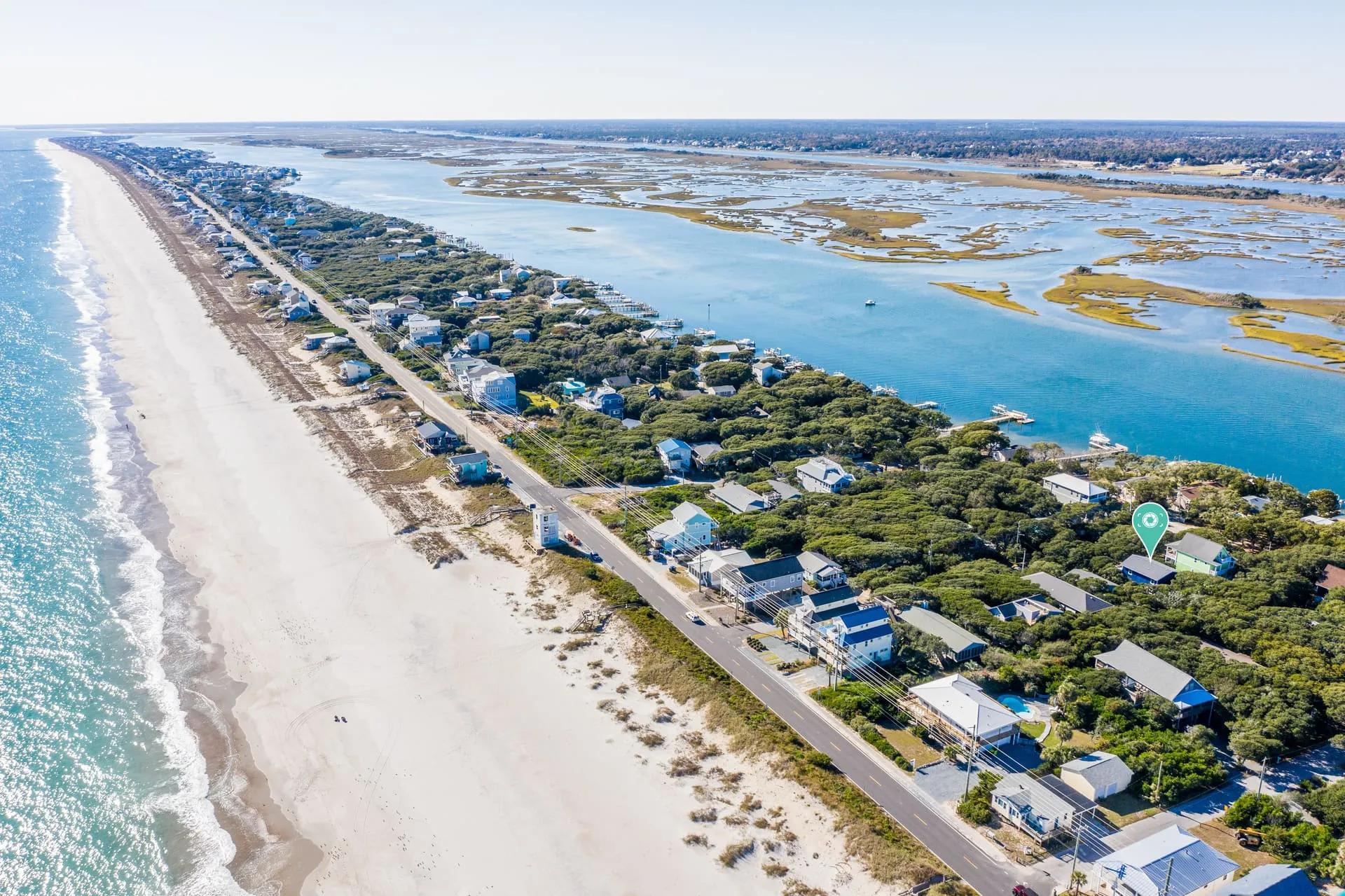 Topsail coastline with ocean and sound in one frame